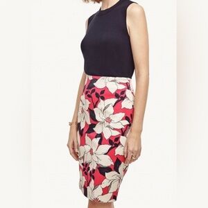 NWT Ann Taylor Loft Floral Pink Blue and Cream Skirt